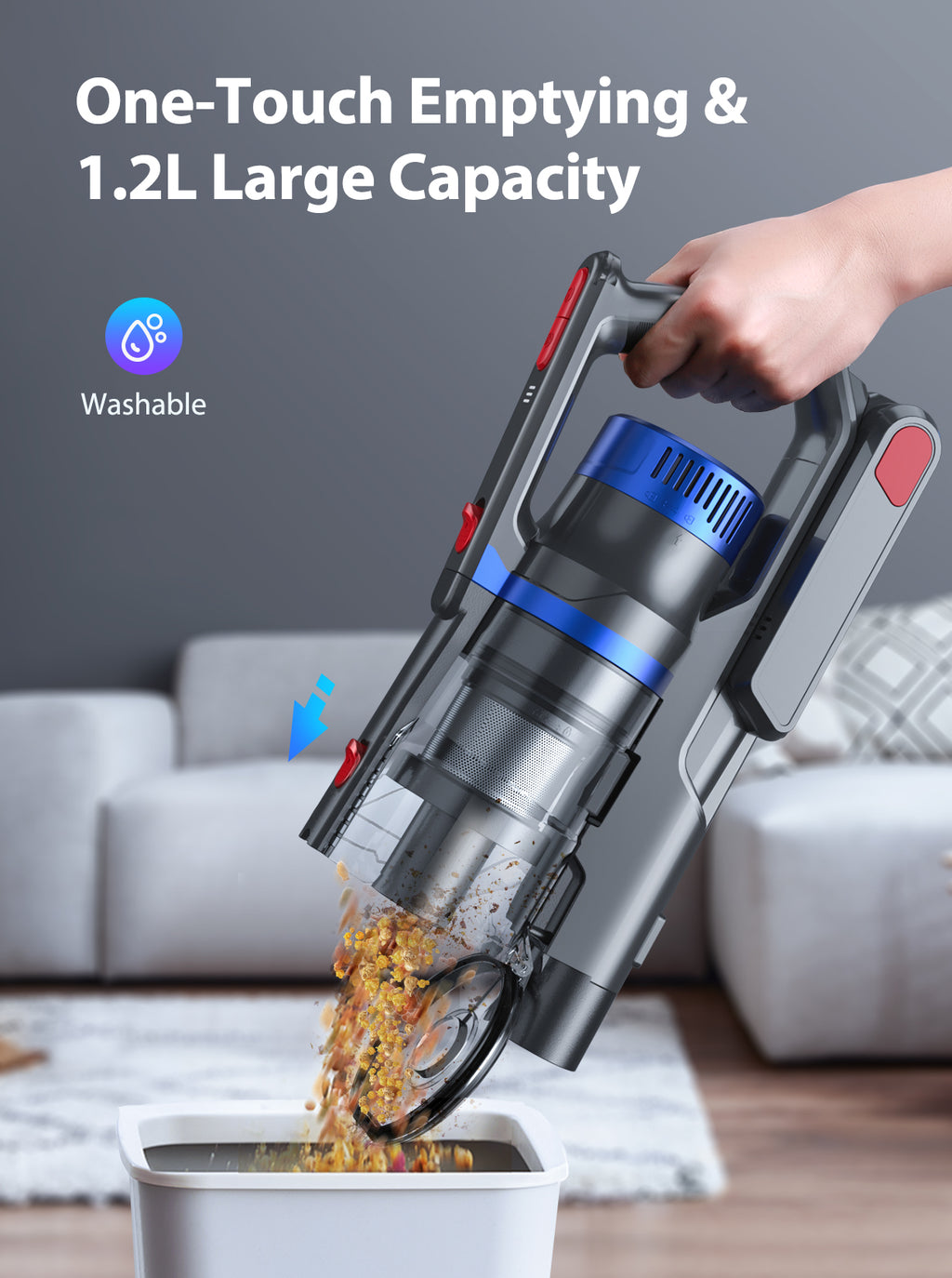 Draadloze Steelstofzuiger 450W – 36 kPa en 55 Minuten Runtime – productfoto 6